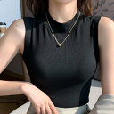 【SALE/22%OFF】maison de LATIR 春 ぷちハイネックタンクトップ メゾンドラティール トップス ノースリーブ・タンクトップ グレー ブラ...