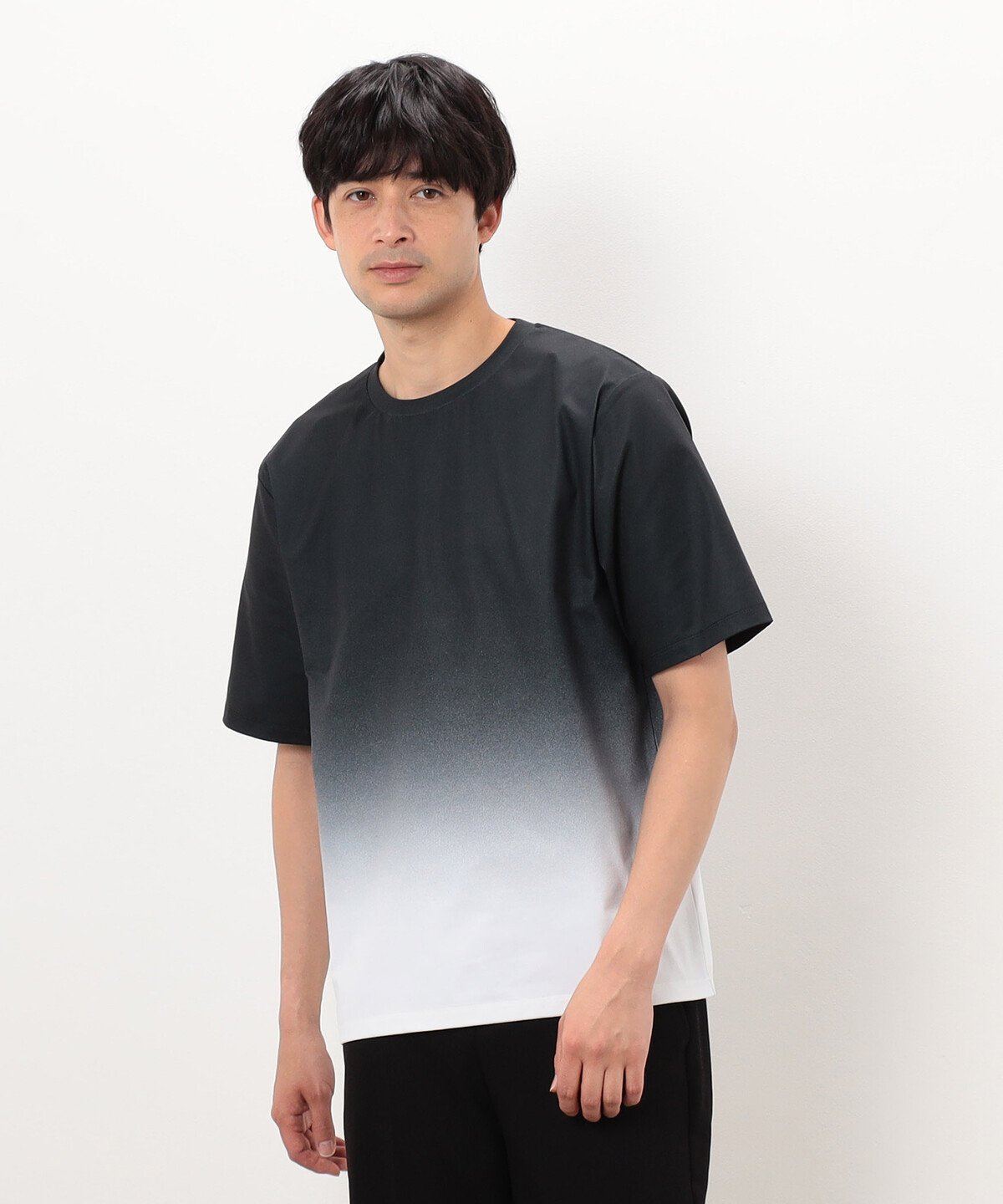 グラデーションプリント Tシャツ コムサイズム トップス カットソー・Tシャツ ネイビー ブラック ブルー