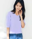 【SALE/10%OFF】a.v.v 【接触冷感/UVカット】Vネックパフスリーブ美ラクるサマーニット【WEB限定】 アー・ヴェ・ヴェ トップス ニット パープ...
