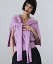 ADAM ET ROPE' FEMME ラップストールコンビノースリーブプルオーバー アダムエロペ トップス ニット ブラウン グレー パープル【送料無料】