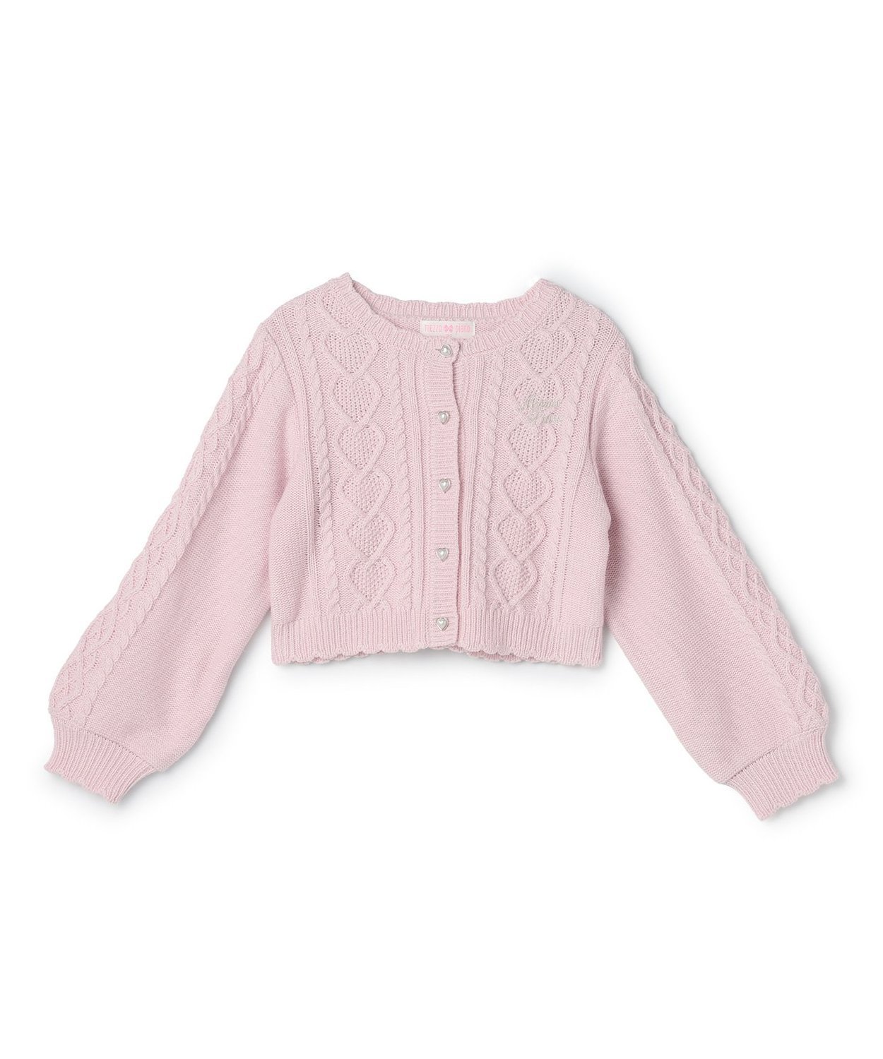 mezzo piano 【福袋A】ケーブルニット カーディガン ナルミヤオンライン トップス カーディガン ピンク【送料無料】のサムネイル