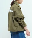 CONVERSE TOKYO WOMEN BACK SPINDLE LOGO MILITARY SHIRT JACKET コンバーストウキョウ ジャケット・アウター ミリタリージャケット カーキグリーン ブラック【送料無料】