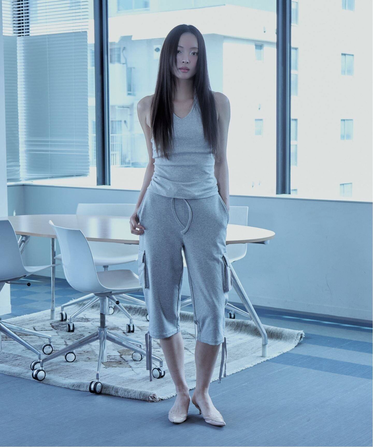 417 EDIFICE 【Geek Office / ギークオフィス】HALTERNECK TANK フォーワンセブン エディフィス トップス ノースリーブ・タンクトップ ホワイト グレー