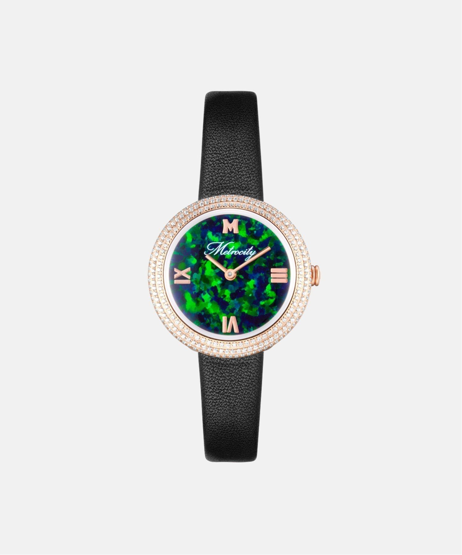METROCITY (W)ファビーラ ローズ タイムピース(ウォッチ/時計) メトロシティ アクセサリー・腕時計 腕時計 ブラック ホワイト