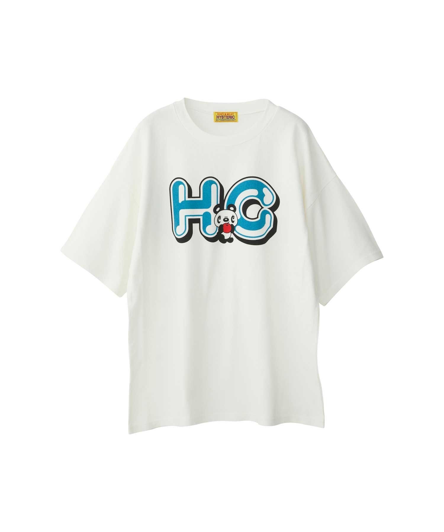 HYSTERIC GLAMOUR HG APPLE PANDA オーバーサイズTシャツ ヒステリックグラマー トップス カットソー Tシャツ ホワイト ピンク ブラック【送料無料】