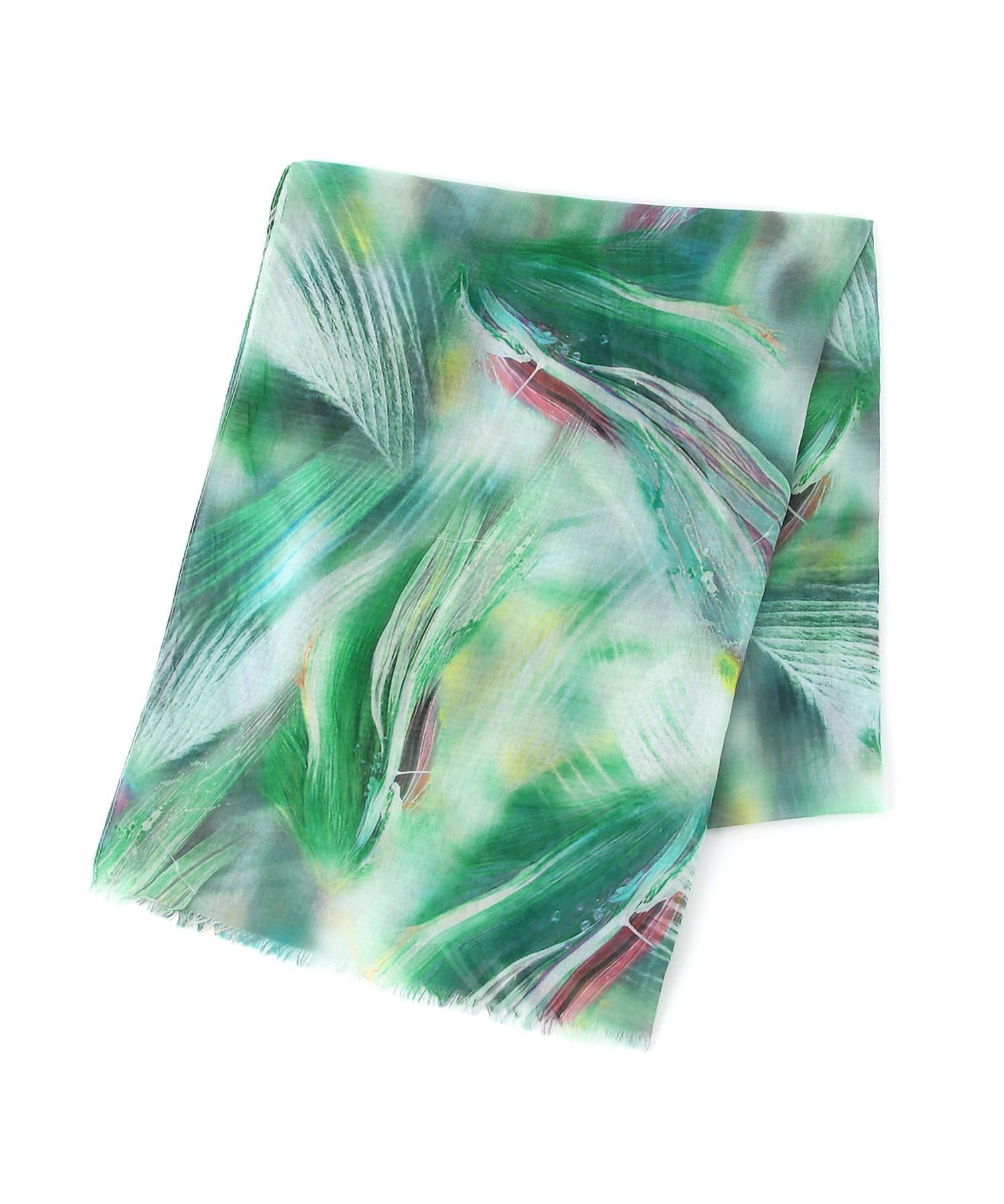 【SALE/50%OFF】Je RePit Je RePit/フェザープリントストール セラビ ファッション雑貨 マフラー・ストール・ネックウォーマー グリーン ベージュ