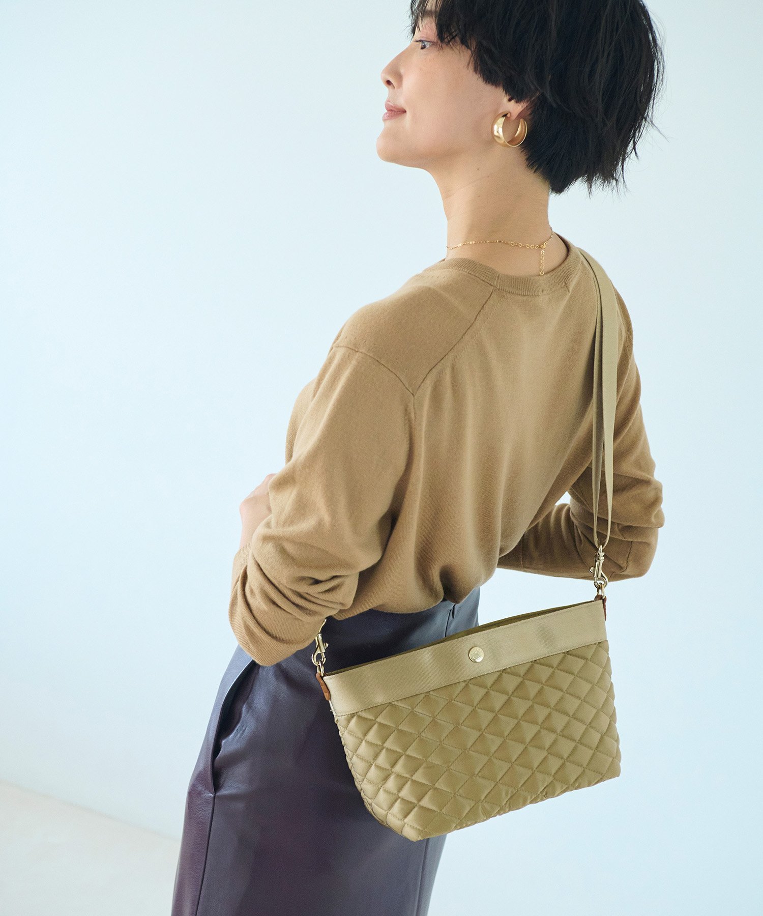 【SALE／50%OFF】Breath TOPKAPI RIPPLE リプル キルティング ショルダーバッグ 撥水 / 軽量 トプカピ バッグ ショルダーバッグ カーキグリーン ブラック ベージュ【送料無料】のサムネイル