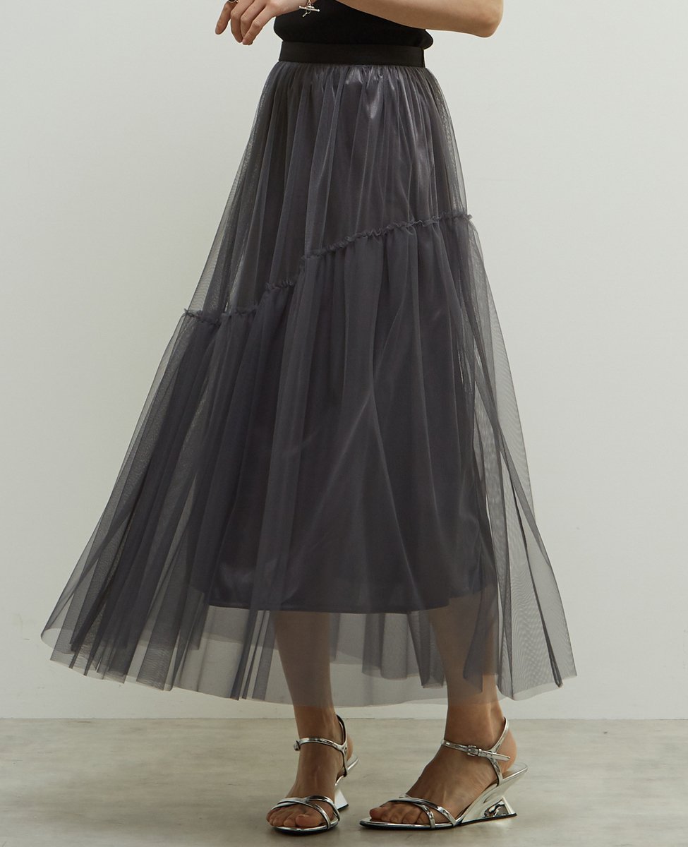 【SALE／50%OFF】Soffitto 2WAYチュールスカート ソフィット スカート その他のスカート グレー ブラック【送料無料】のサムネイル