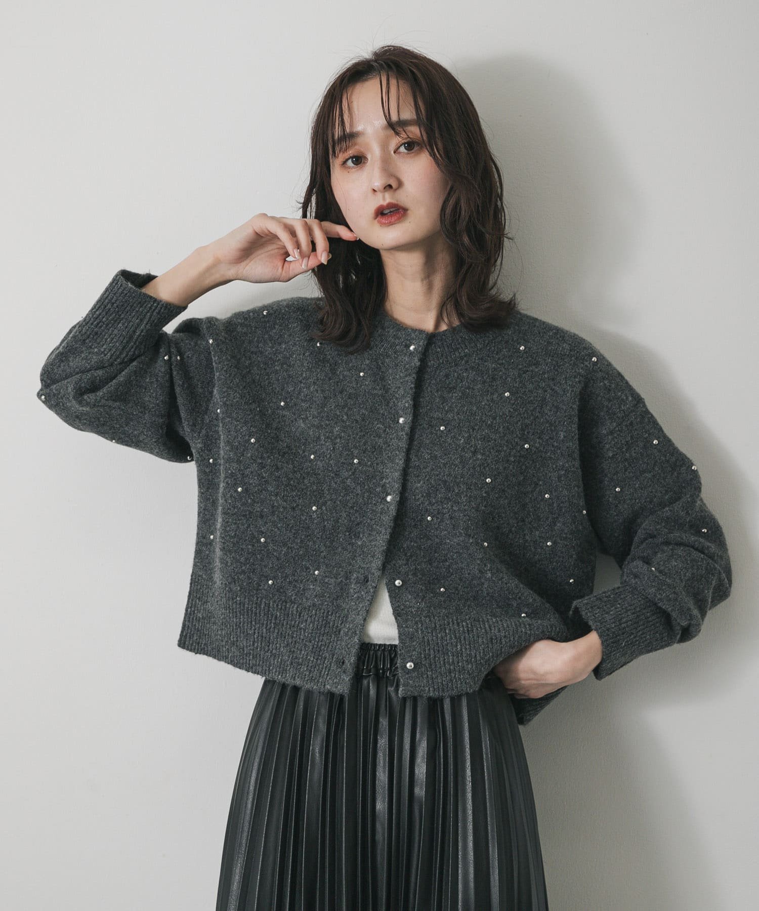 SENSE OF PLACE 『洗濯可』ボールビーズカーディガン センス オブ プレイス トップス カーディガン グ..