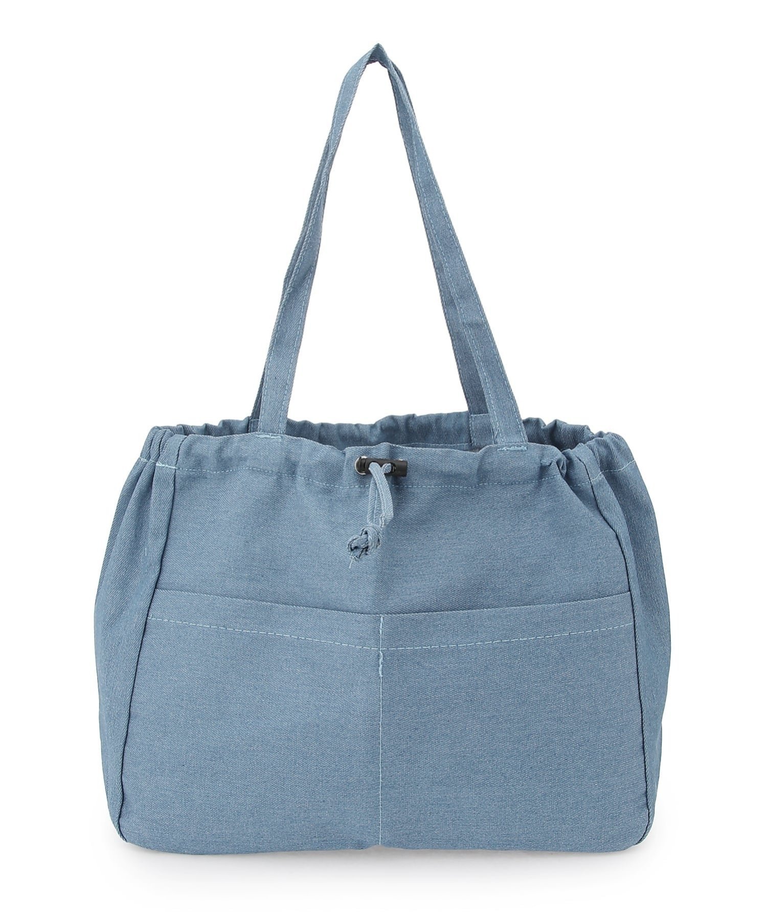 Mignonjour Mignonjour/(W)デニム巾着トートバッグ ミニョントレフル ルームヨンマルサンセレクティッド バッグ トートバッグ ブルー