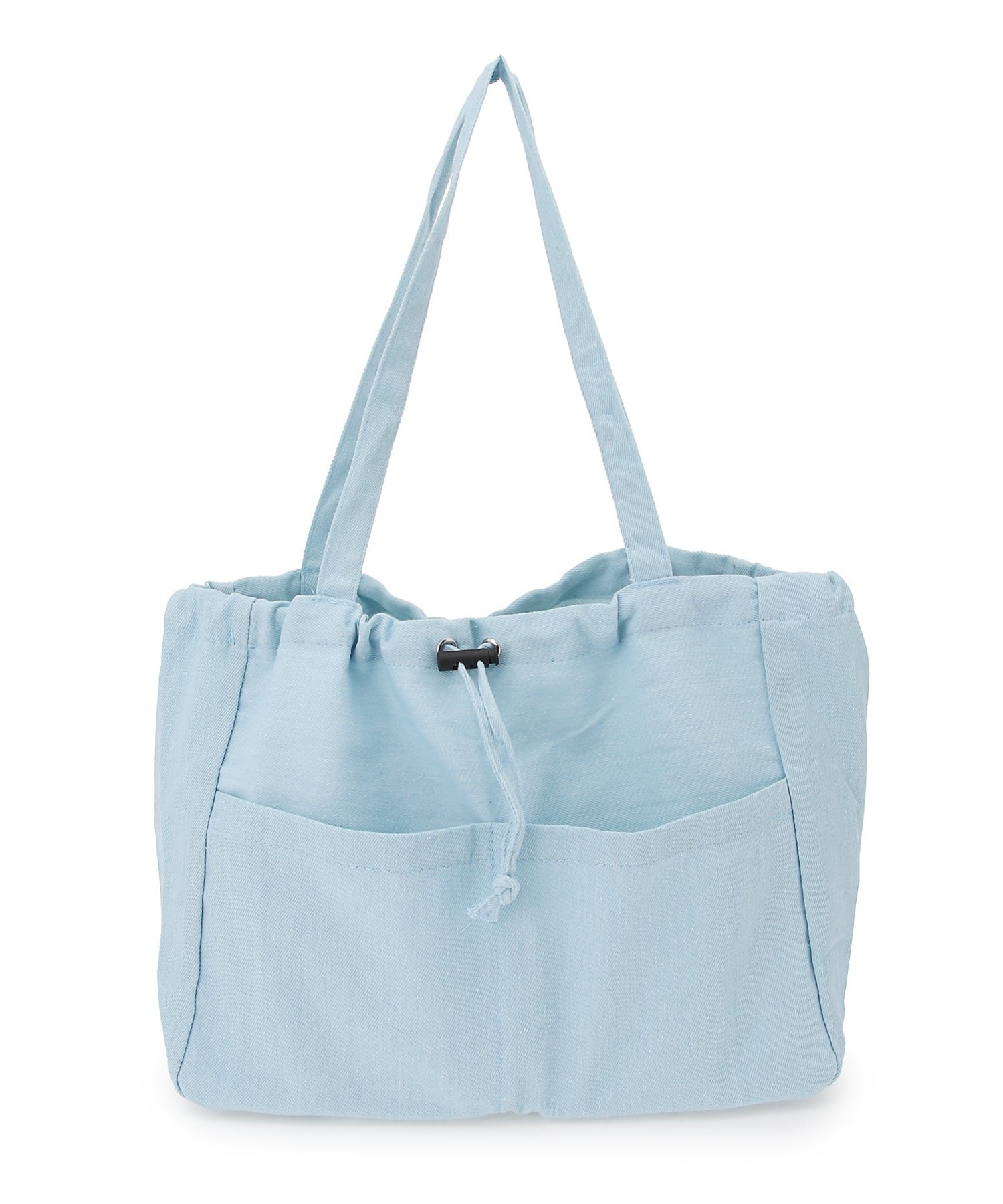 Mignonjour Mignonjour/(W)デニム巾着トートバッグ ミニョントレフル ルームヨンマルサンセレクティッド バッグ トートバッグ ブルー