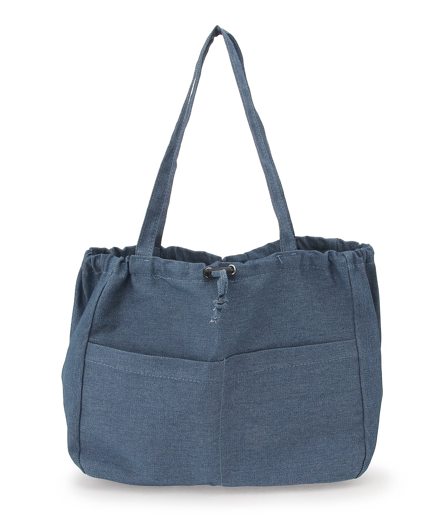 Mignonjour Mignonjour/(W)デニム巾着トートバッグ ミニョントレフル ルームヨンマルサンセレクティッド バッグ トートバッグ ブルー