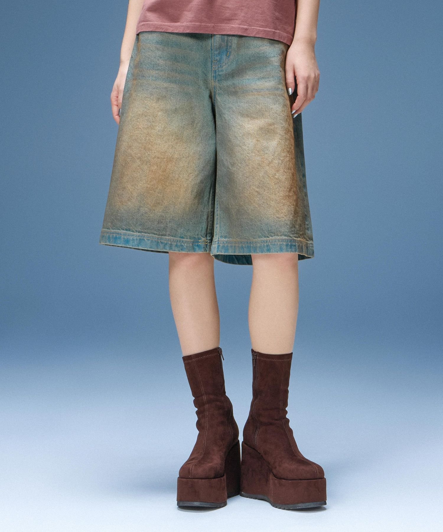 X-girl WAXED DENIM SHORTS エックスガール パンツ その他のパンツ ブラック