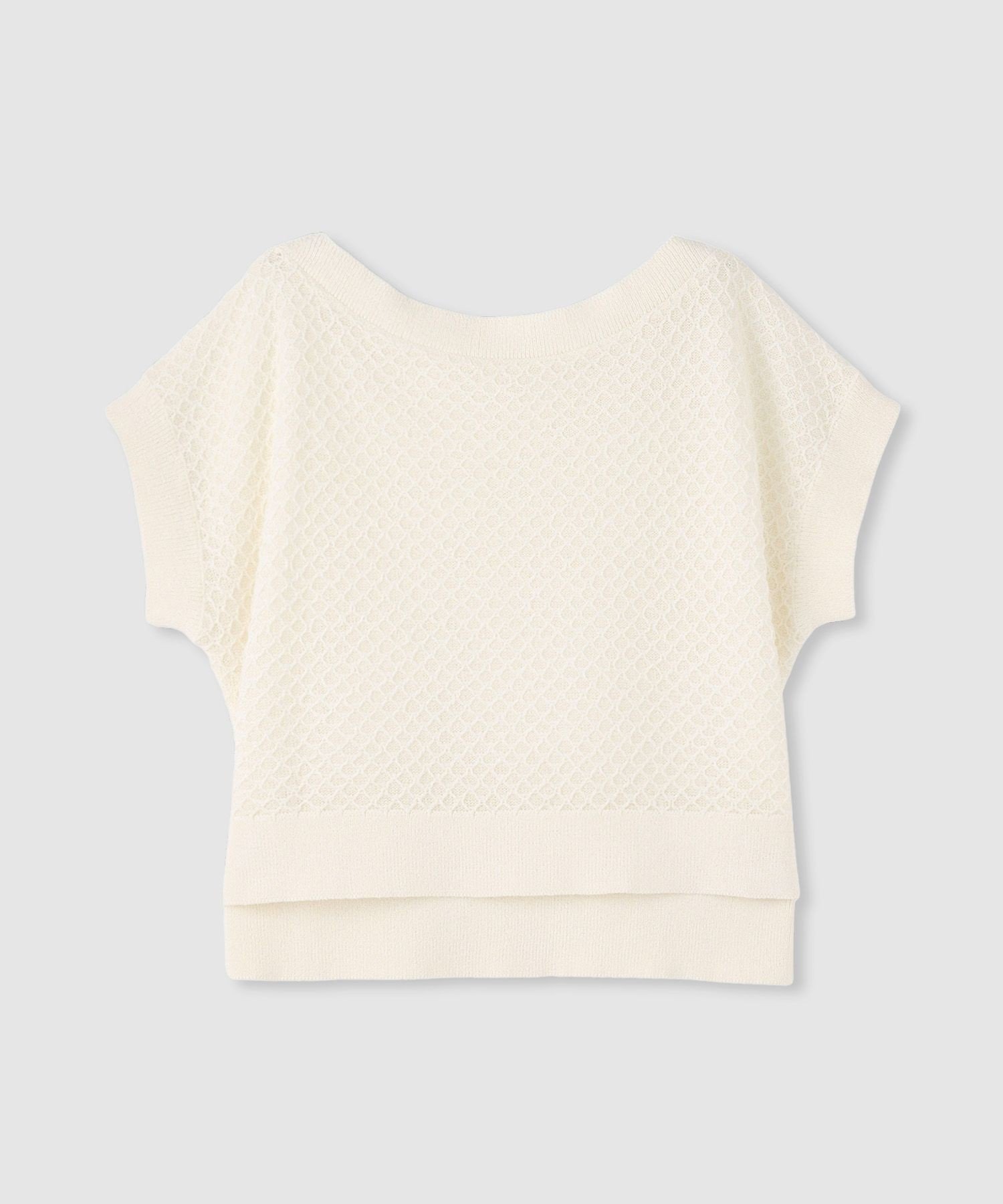 allureville ペーパーヤーンボートネックプルオーバー アルアバイル トップス ニット ホワイト ピンク ブラック【送料無料】