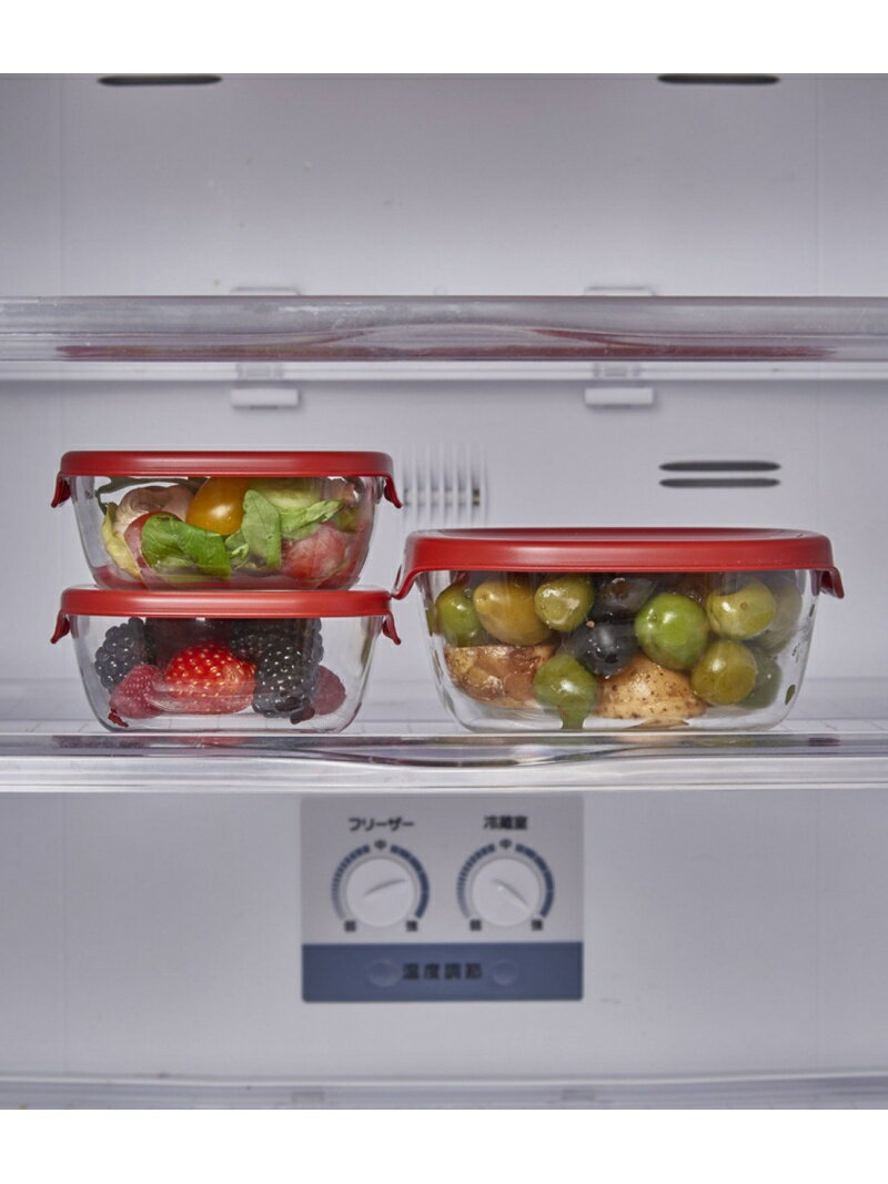 【SALE／40%OFF】SALON adam et rope' 【HARIO】【3個セット】耐熱ガラス製保存容器3個セット レッド サロン アダム エ ロペ 食器・調理器具・キッチン用品 その他の食器・調理器具・キッチン用品 レッドのサムネイル