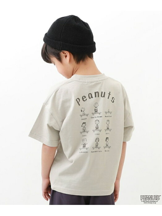 【SALE／30%OFF】devirock PEANUTS BIG スヌーピー柄バックプリントTシャツ デビロック 子供服 キッズ デビロック カットソー Tシャツ グレー ブラック ブルー