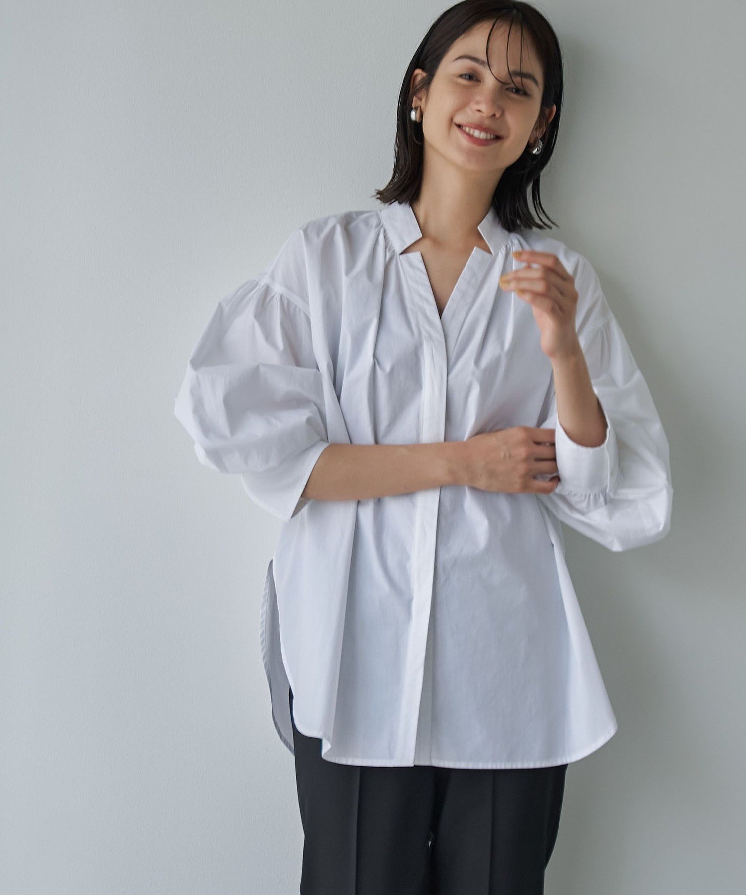 【SALE／34%OFF】RONEL 【RONEL】ボリュームスリーブブロードシャツ コーエン トップス シャツ・ブラウ..