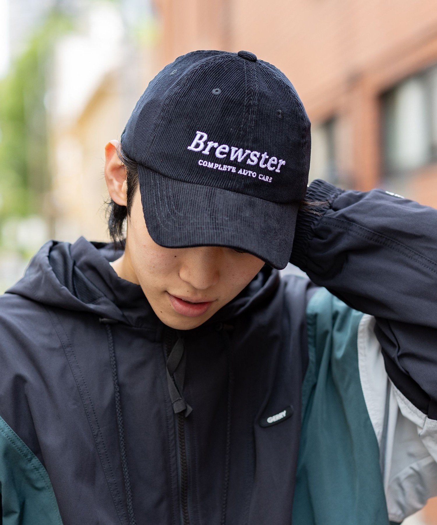 BEAMS HEART MEN コーデュロイ エンブレム ベースボール キャップ ビームス ハート 帽子 キャップ ブラック レッド