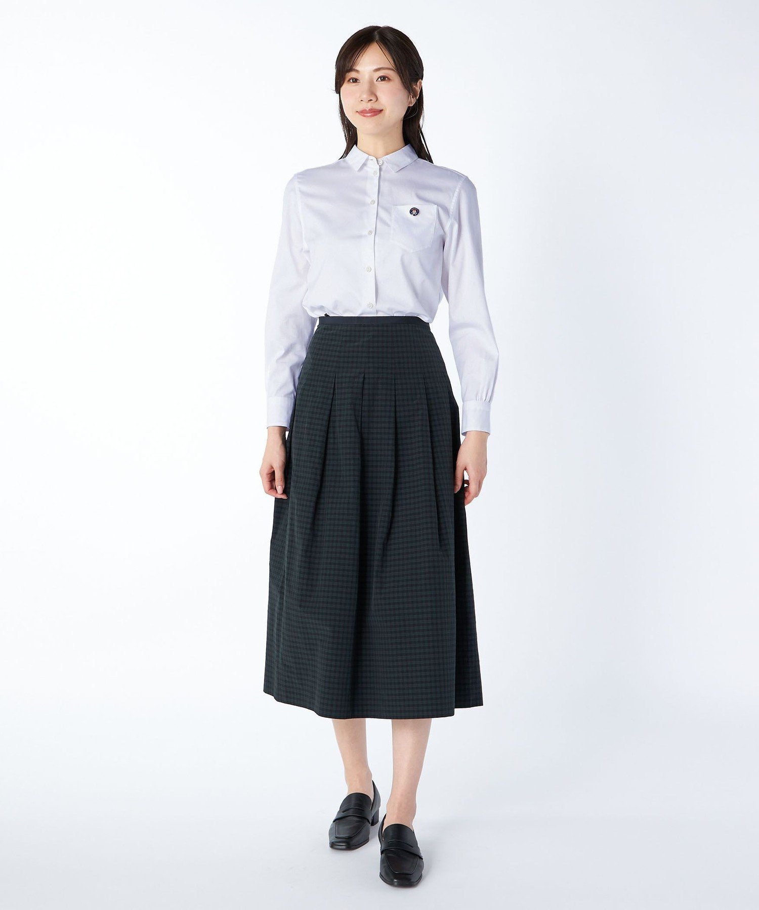 KEITH 【Lサイズ】ピンオックスブラウス キース トップス シャツ・ブラウス ホワイト ブルー