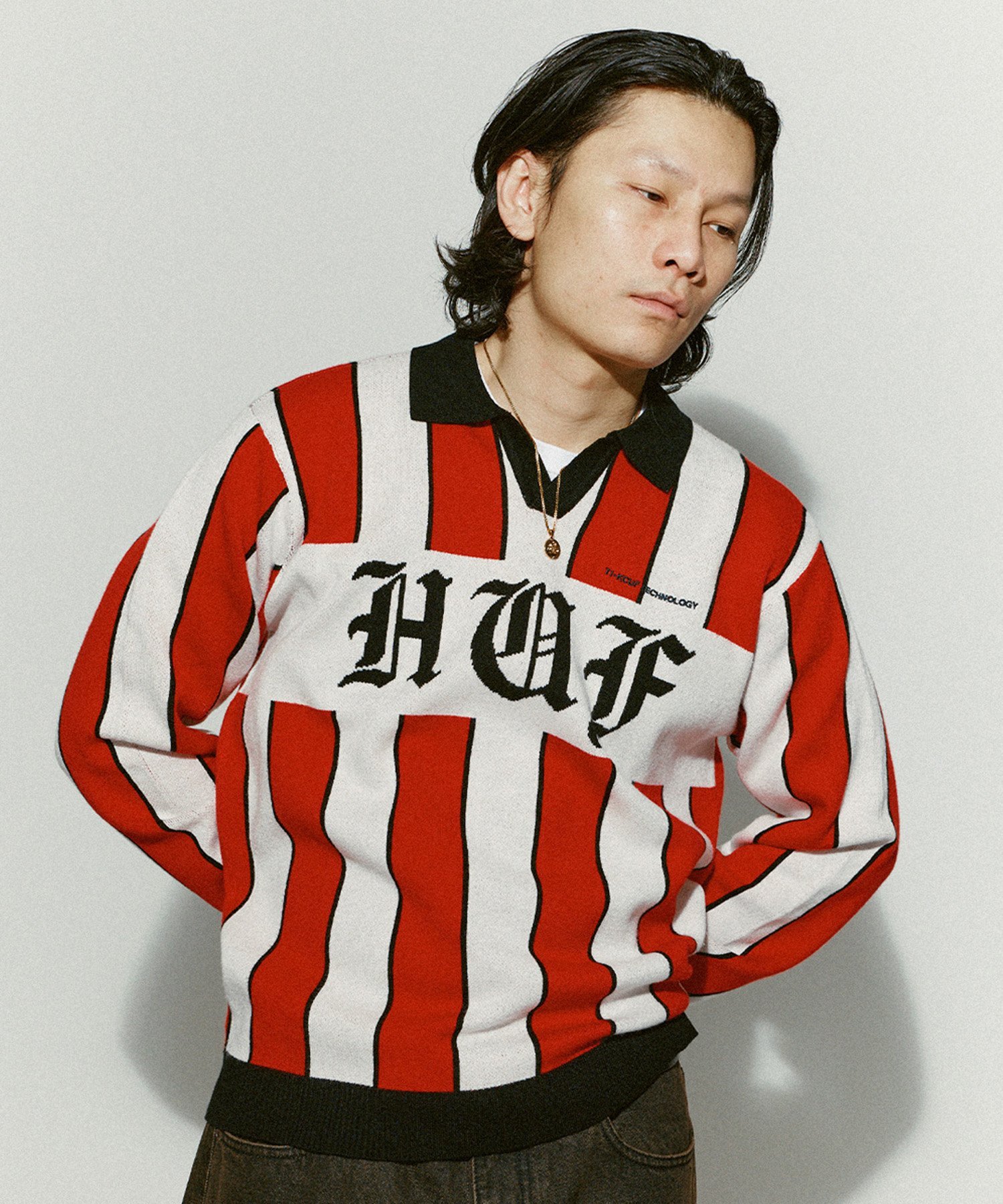 HUF MIDFIELD JERSEY SWEATER / HUF ハフ セーター ハフ トップス ニット ブルー レッド【送料無料】