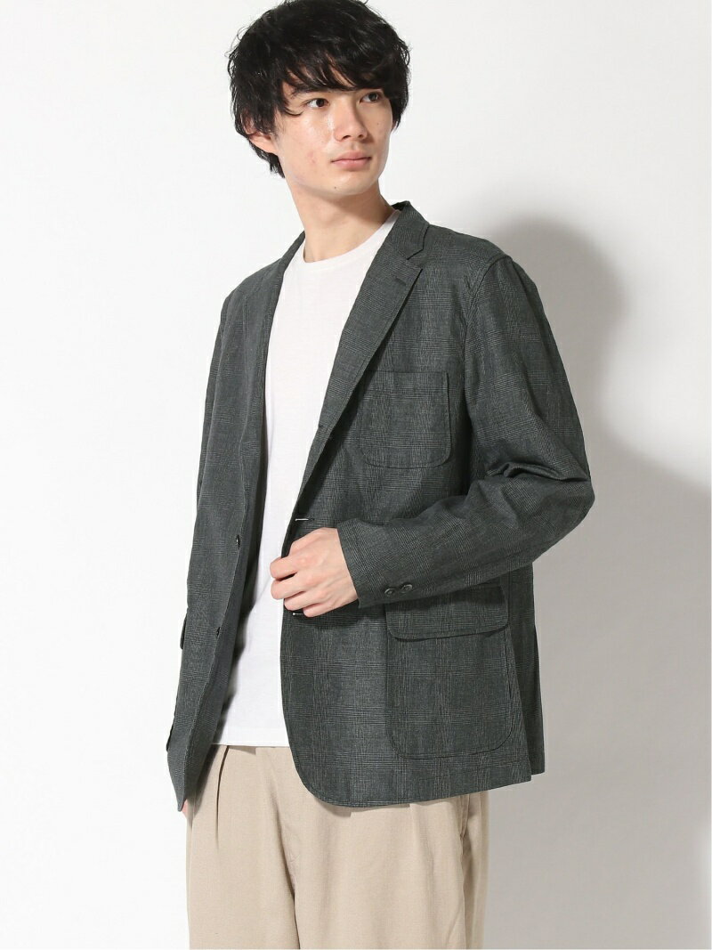 Cotton Ramie Glen Plaid 3-button Sport Coat 11-16-1575-887: Charcoal