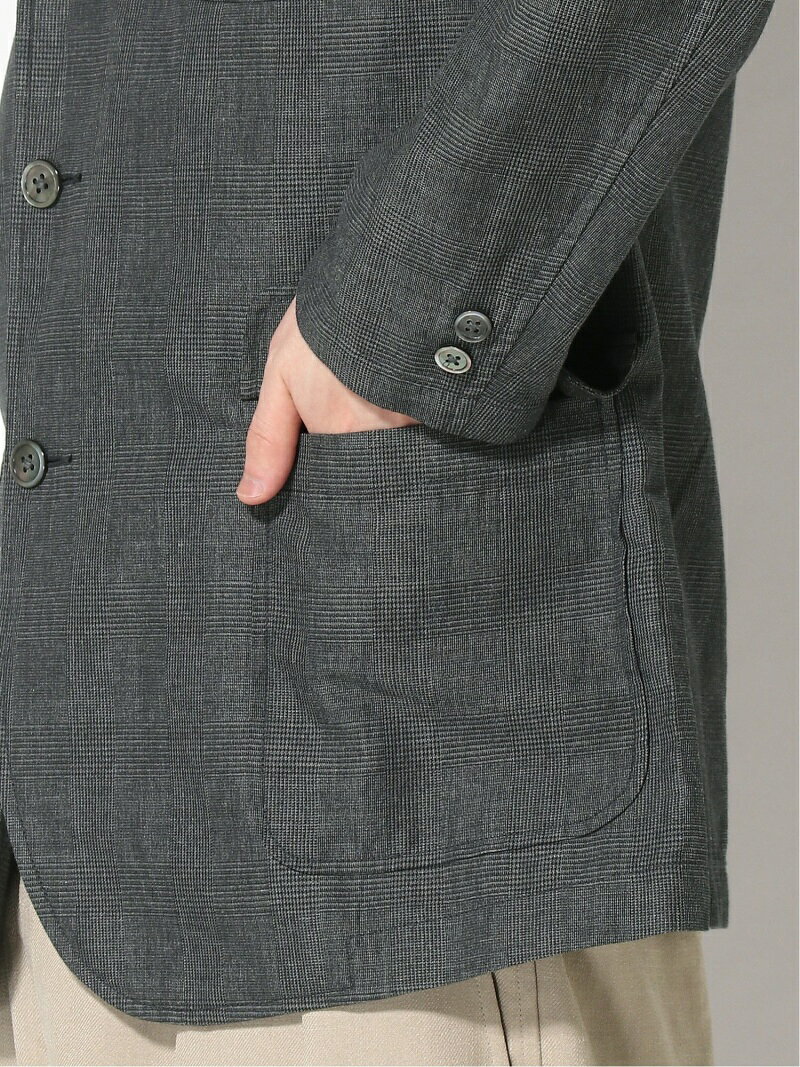 Cotton Ramie Glen Plaid 3-button Sport Coat 11-16-1575-887: Charcoal