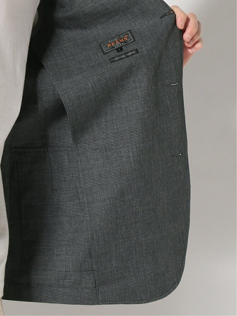 Cotton Ramie Glen Plaid 3-button Sport Coat 11-16-1575-887: Charcoal