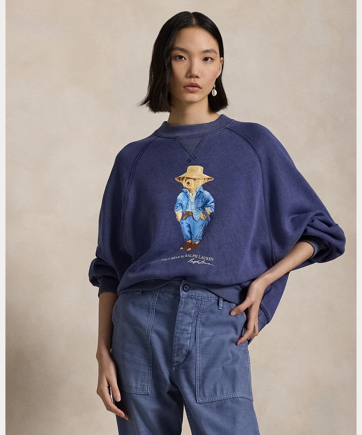 POLO RALPH LAUREN Polo ベア オーバーサイズ フリース クルーネック ラルフローレン トップス スウェット・トレーナー ブルー【送料無料】のサムネイル