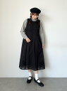 【SALE/38%OFF】TSUHARU 【WEB限定 Sサイズ】カットワーク刺繍前後着ノースリワンピース サマンサモスモス ワンピース・ドレス ワンピース ブルー ブラック ベージュ【送料無料】