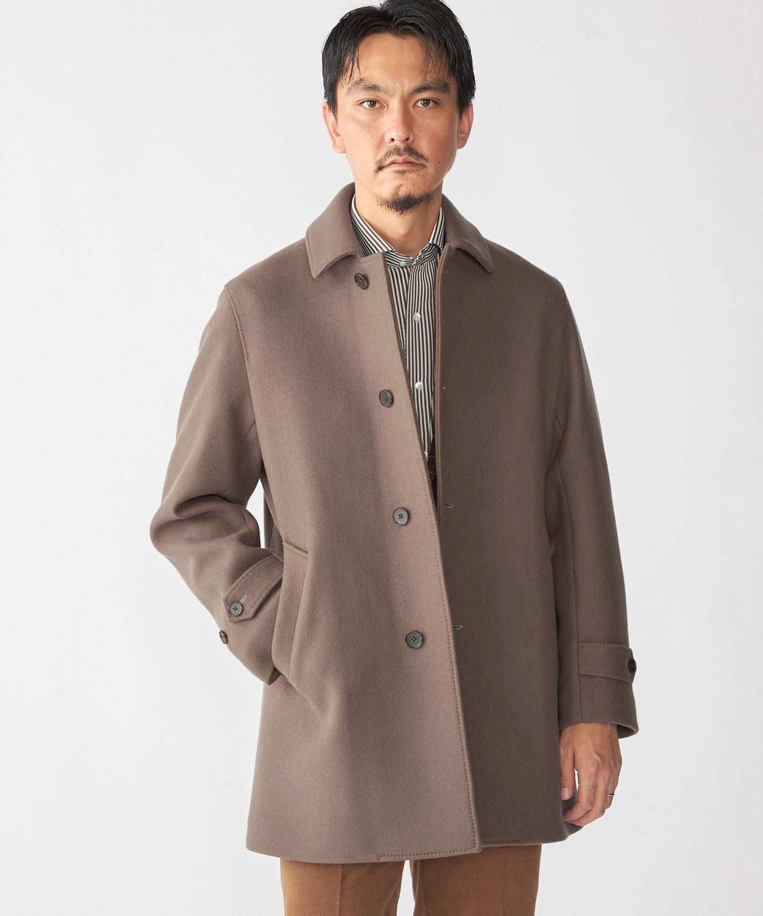 SHIPS MEN SHIPS: SUPER 140's メルトン カーコート シップス ジャケット・アウター カバーオール・ワークジャケット ネイビー ブラウ...