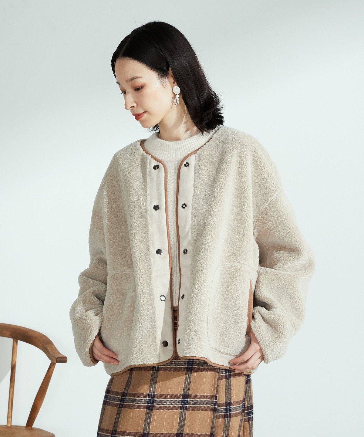 【SALE／40%OFF】COMME CA ISM リバーシブルブルゾン ＜エコムートン*ボア＞ コムサイズム コート/ジャケット ブルゾン ベージュ ブラウン【送料無料】