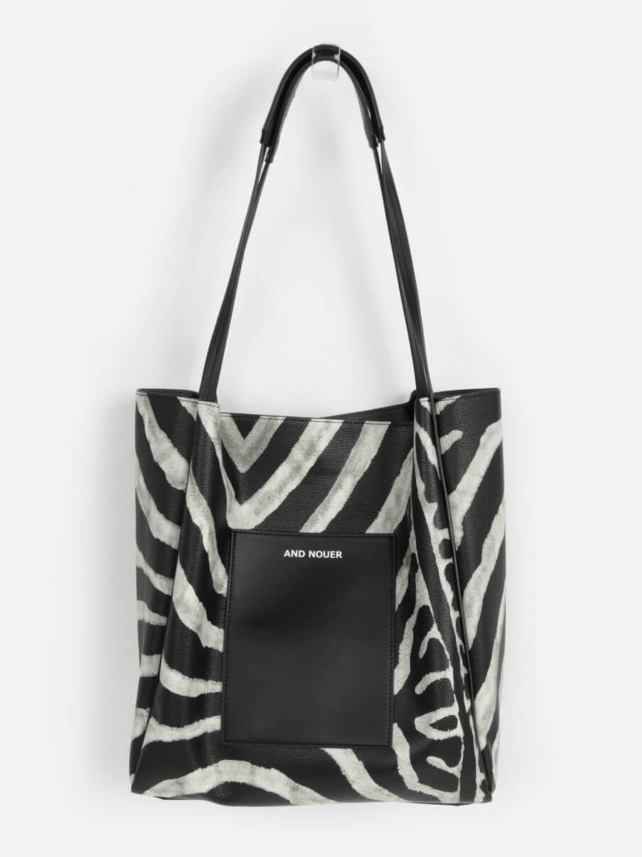 【SALE／14%OFF】LASUD ゼブラプリントフェイクレザートートバッグ ラシュッド バッグ トートバッグ ブラック【送料無料】のサムネイル