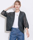 【SALE/50%OFF】JAYRO デザインメッシュニットカーディガン ジャイロ トップス カーディガン ブラック グリーン ホワイト レッド
