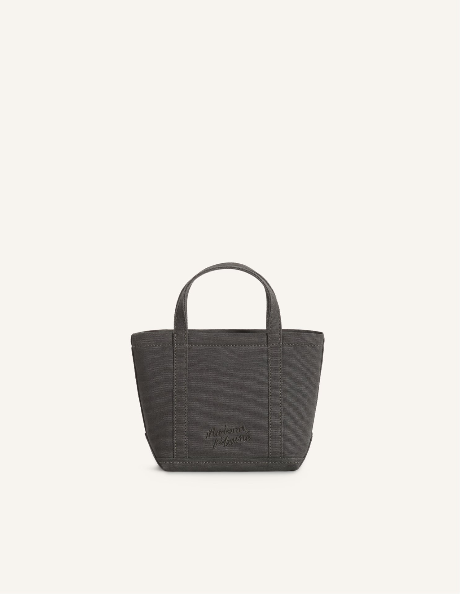 Maison Kitsune Maison Kitsune/(U)FOX HEAD MINI TOTE メゾン キツネ バッグ トートバッグ グレー【送料無料】