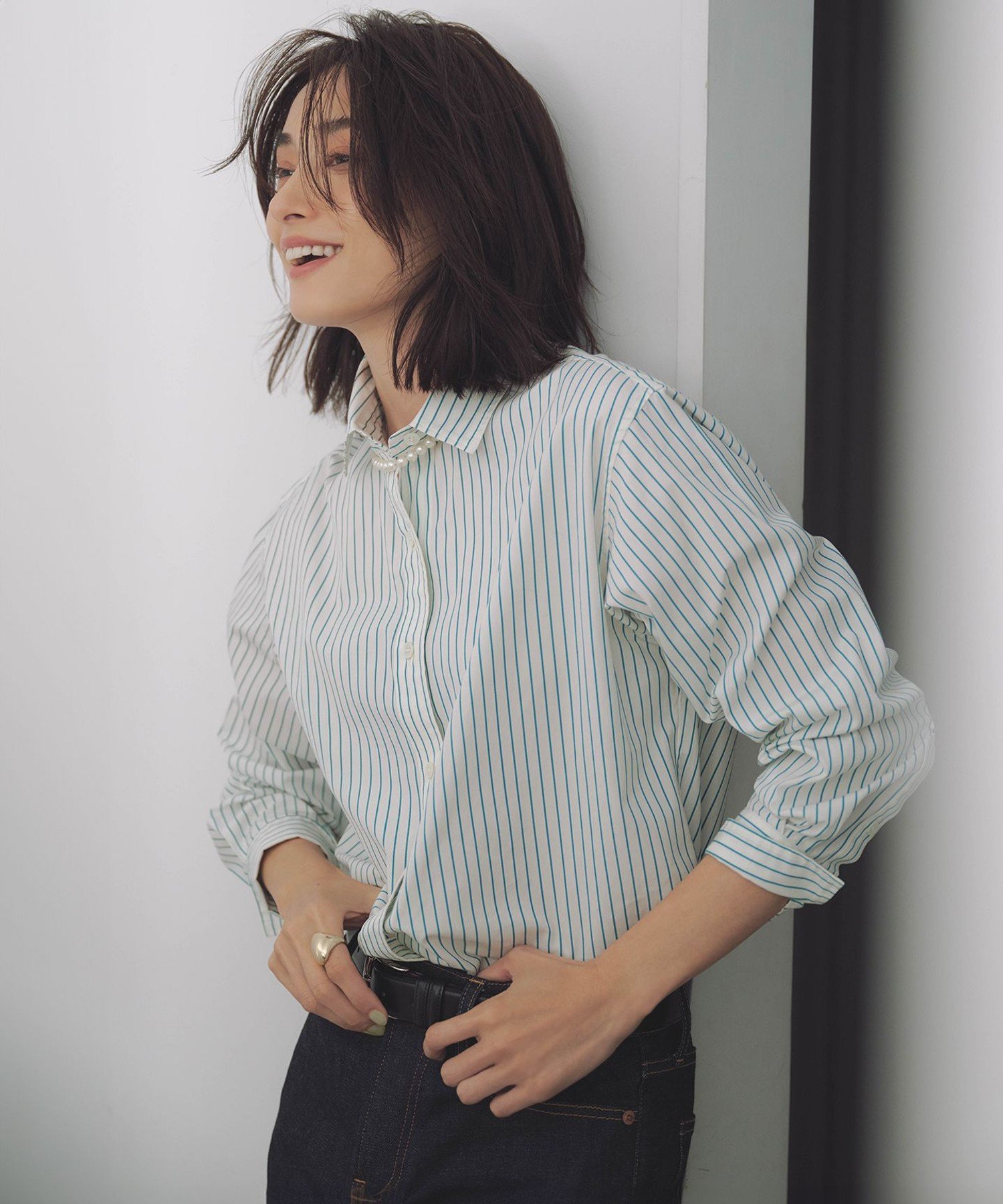 23区 L 【CLASSY.5月号掲載/洗える】CANCLINI ベーシック シャツ ニジュウサンク トップス シャツ・ブラウス ブルー オレンジ ホワイト