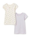 petit main 【弱酸性】半袖肌着2P ナルミヤオンライン インナー・ルームウェア その他のインナー・ルームウェア ホワイト グレー ブルー パープル