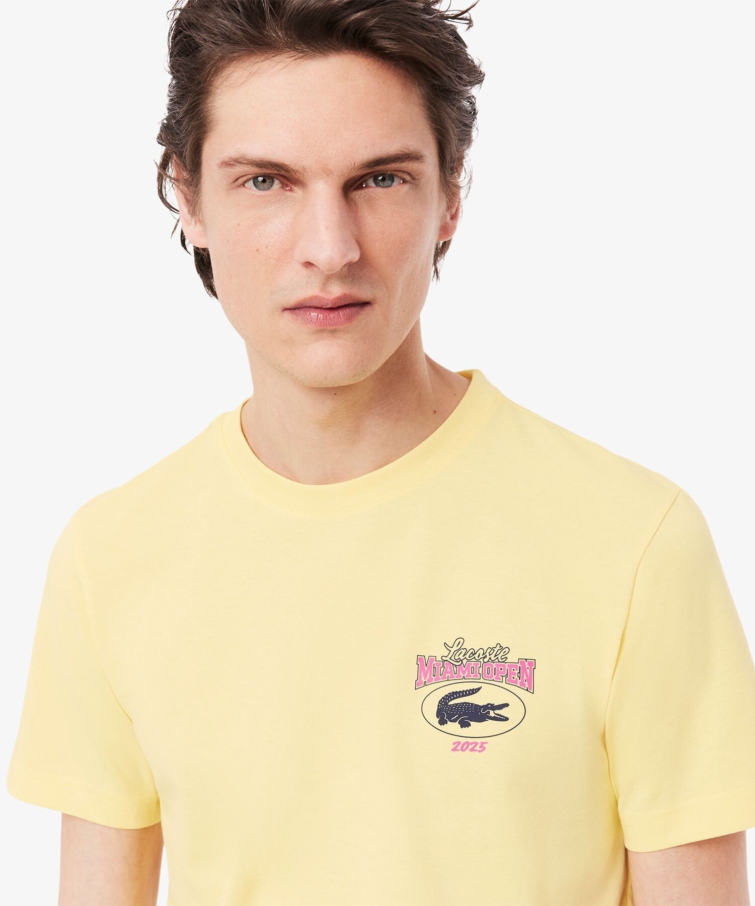 【SALE／30%OFF】LACOSTE 2025マイアミオープンワンポイントプリントTシャツ ラコステ トップス カットソー・Tシャツ イエロー ネイビー【送料無料】