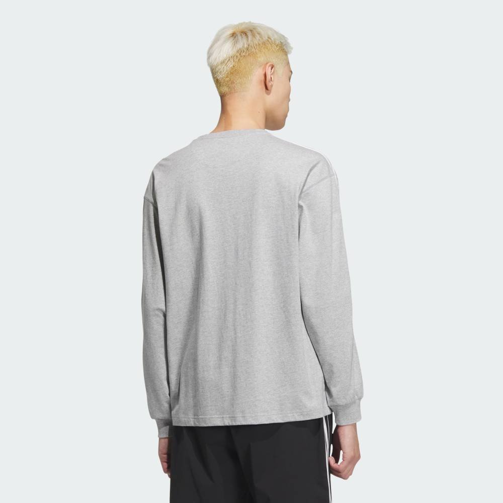 【SALE／20%OFF】adidas 【公式】アディダス adidas エッセンシャルズ プラス ルーズフィット スリーストライプス 長袖Tシャツ アディダス トップス カットソー・Tシャツ グレー