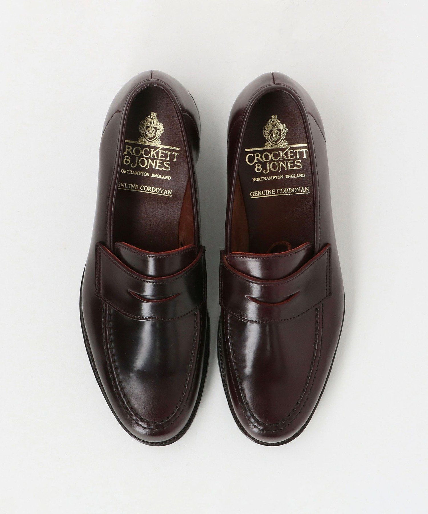UNITED ARROWS ＜CROCKETT&JONES＞HARVARD2/コードバン ローファー ユナイテッドアローズ シューズ・靴 レースアップ・ドレスシューズ ワインレッド【送料無料】