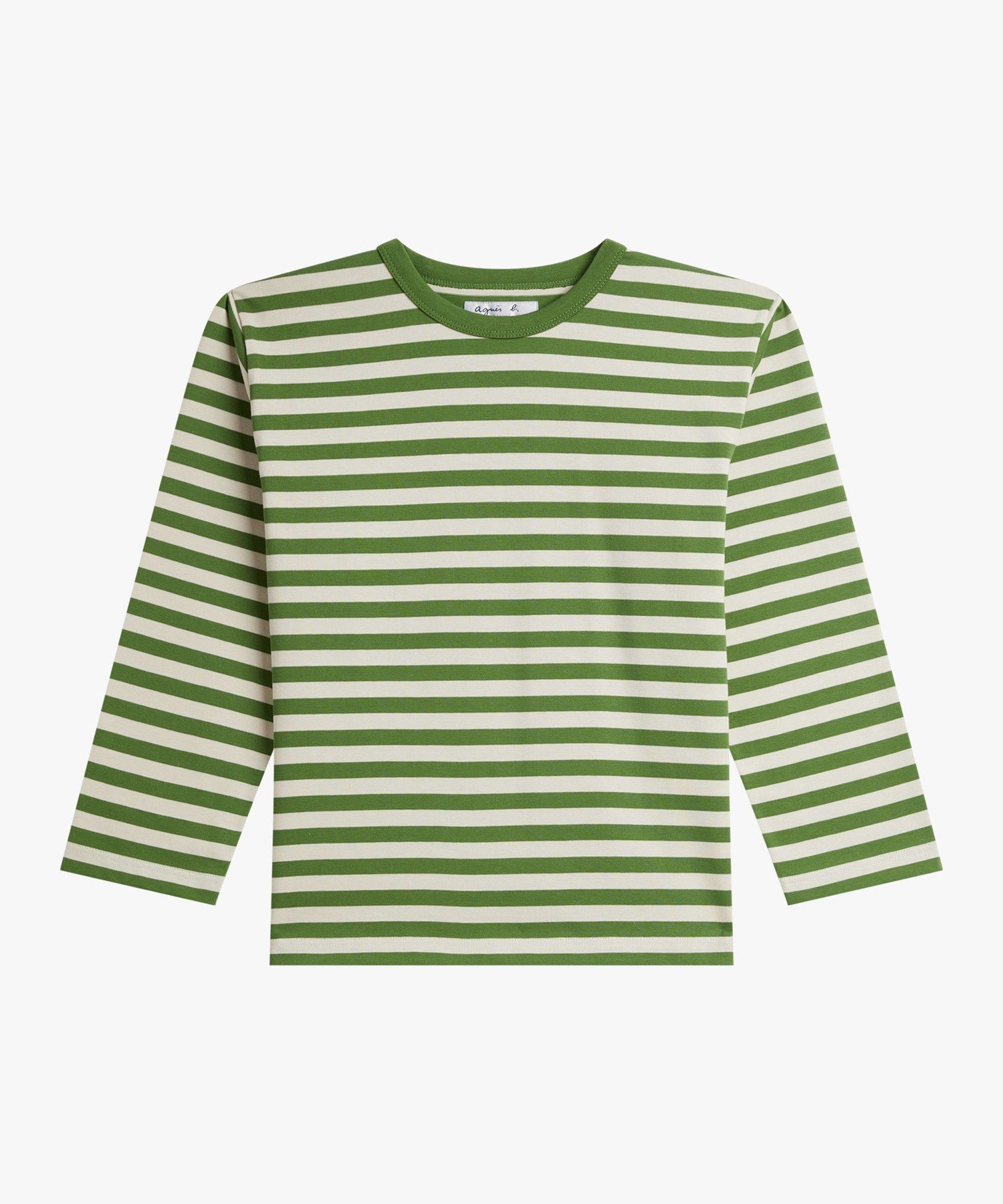 細ボーダー コットン 七分袖 Tシャツ "Lil Cool" アニエスベー トップス カットソー・Tシャツ