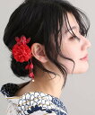 【SALE/10%OFF】PourVous 華やか花飾り 6種類 プールヴー ヘアアクセサリー バレッタ・ヘアクリップ・ヘアピン レッド ブルー パープル ピン...