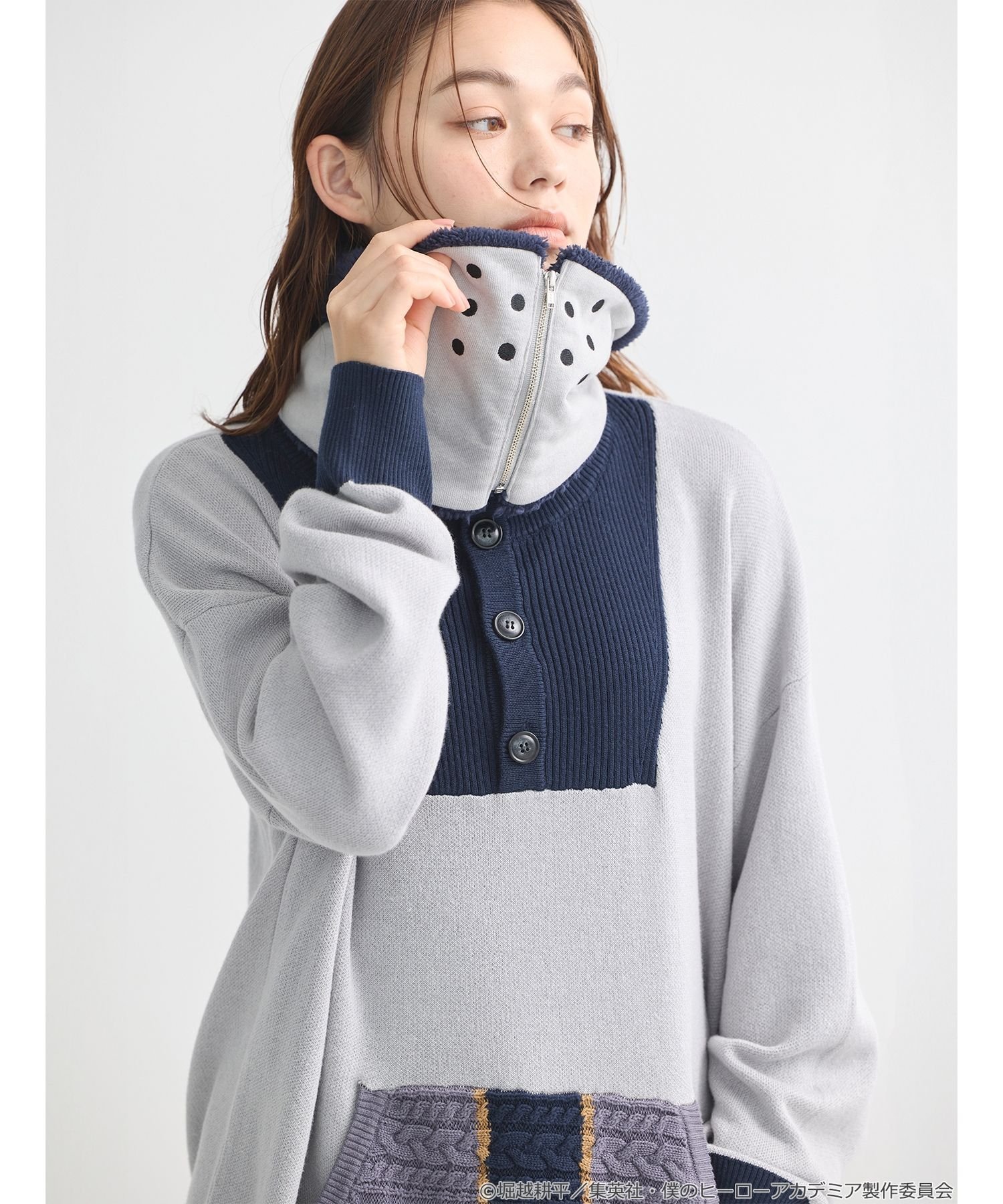 earth music&ecology Japan Label ＜僕のヒーローアカデミア＞飯田天哉 イメージ スヌード アースミュージック&エコロジー ファッション雑貨 マフラー・ストール・ネックウォーマー グレー【送料無料】