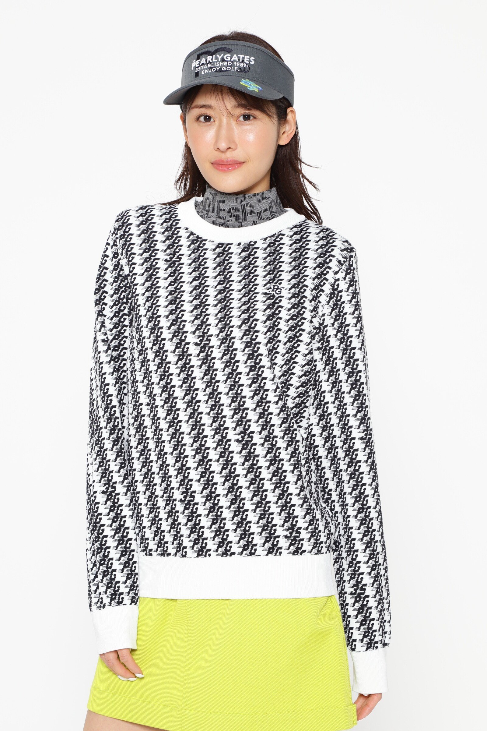 【SALE／70%OFF】PEARLY GATES コットンビーム クルーネックニットプルオーバー ＜小紋柄シリーズ＞ パーリーゲイツ トップス ニット ホワイト【送料無料】