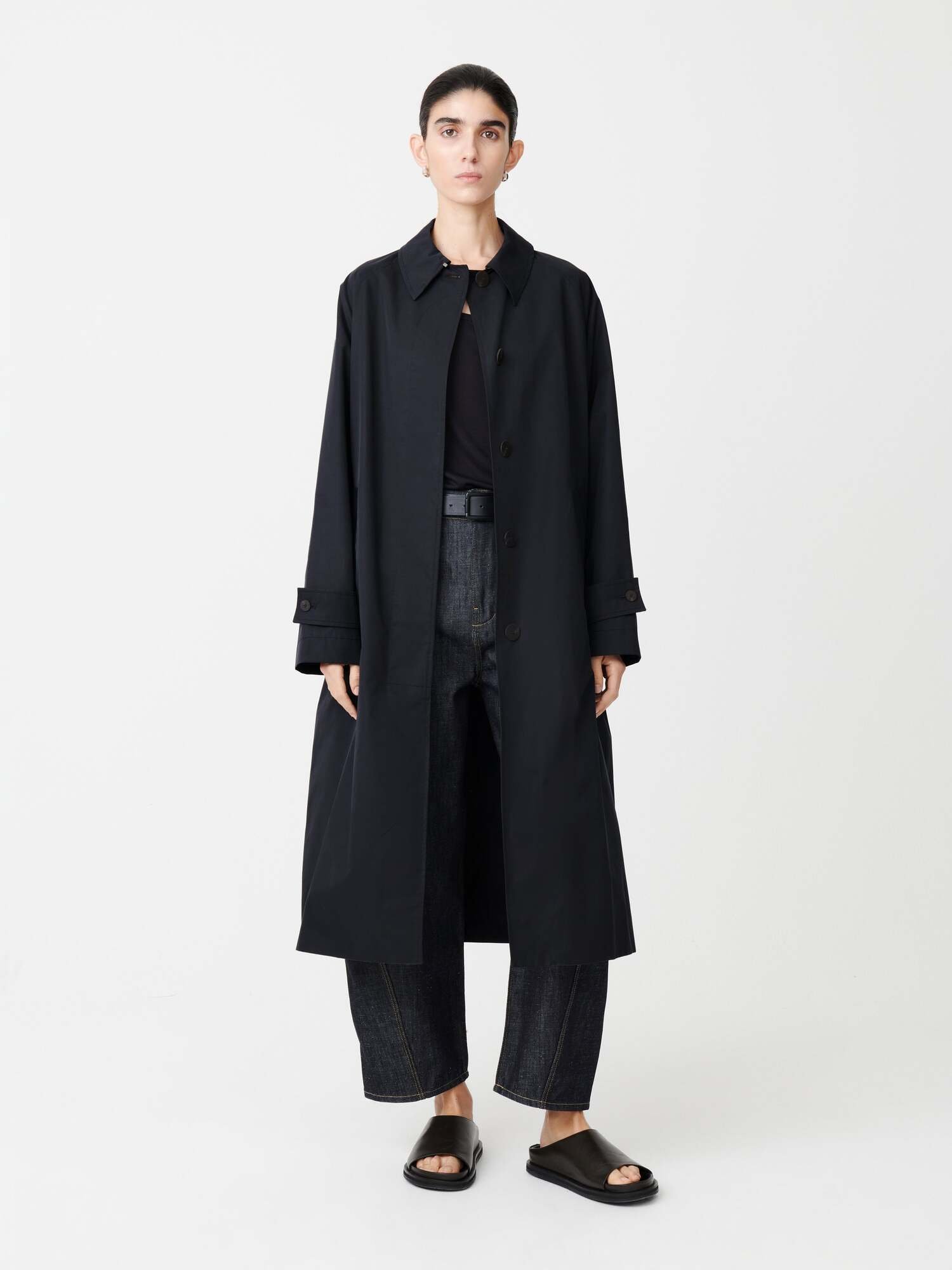 STUDIO NICHOLSON HOLIN COAT スタジオニコルソン ジャケット・アウター ステンカラーコート ベージュ ネイビー【送料無料】