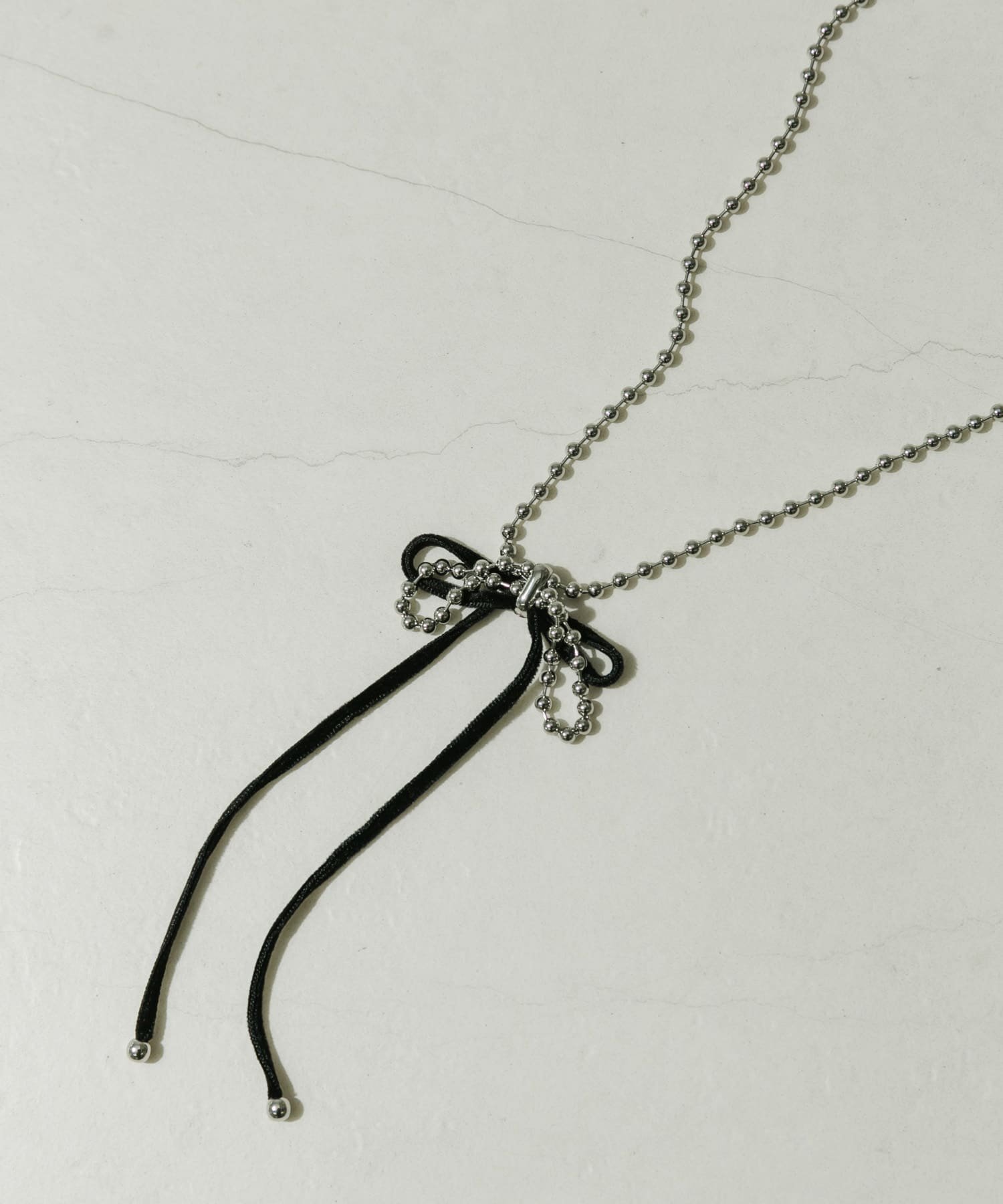 【SALE／20%OFF】SMELLY トップリボンボールチェーンネックレス スメリー アクセサリー