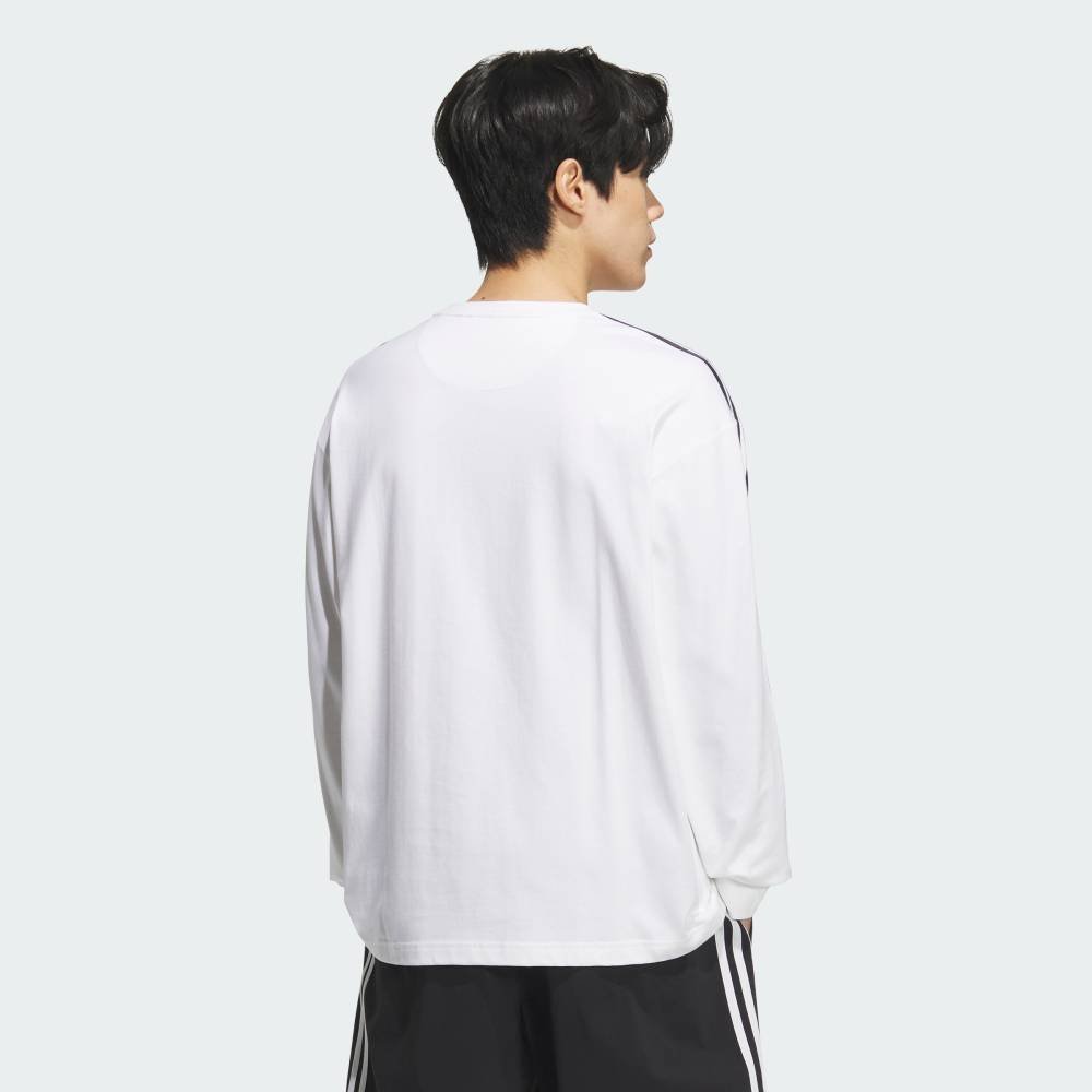 【SALE／20%OFF】adidas 【公式】アディダス adidas エッセンシャルズ プラス ルーズフィット スリーストライプス 長袖Tシャツ アディダス トップス カットソー・Tシャツ ホワイト