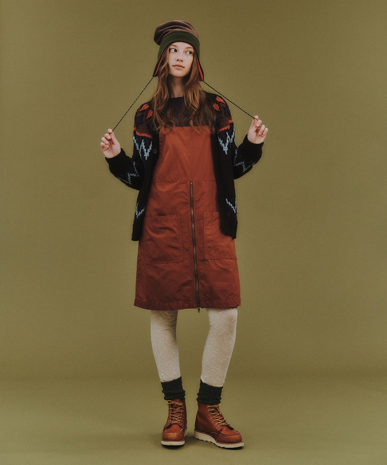 【SALE／30%OFF】BEAMS BOY 【10/23新規値下げ】ワーク エプロン ワンピース ビームス ウイメン ワンピース・ドレス ワンピース グレー ブラウン【送料無料】