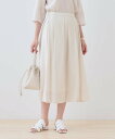 INDIVI 【洗える/SETUP可能】シアータックフレアスカート インディヴィ スカート ロング・マキシスカート ブルー ネイビー ベージュ【送料無料】