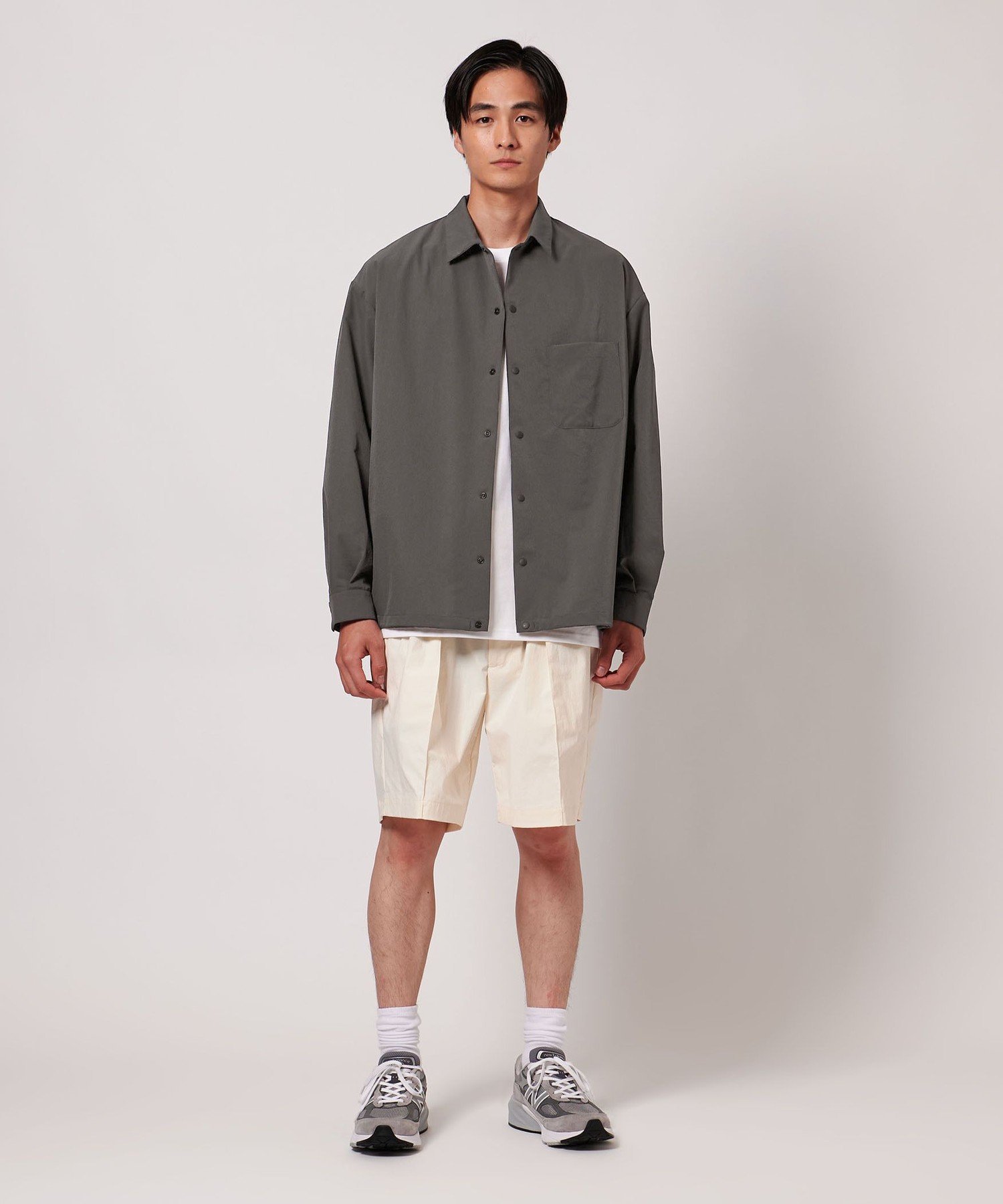 【SALE／40%OFF】UNITED ARROWS Dotair ドットエア ヘムコード レギュラーシャツ -吸水速乾 ストレッチ- ユナイテッドアローズ アウトレット トップス シャツ・ブラウス グレー ブラック【送料無料】
