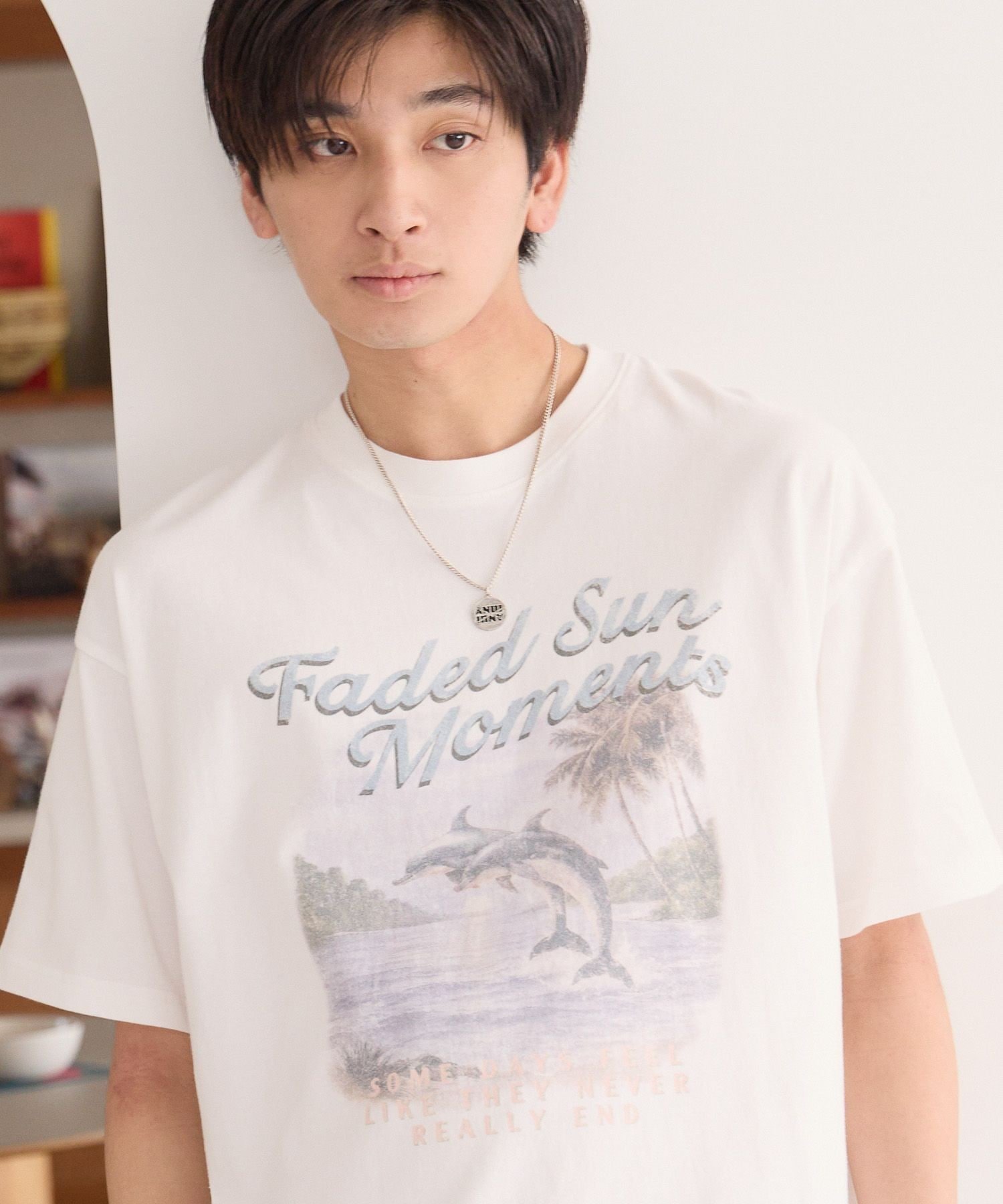 PAGEBOYLIM 【PBLIM】ビーチサイドT ページボーイ トップス カットソー・Tシャツ ホワイト グリーン